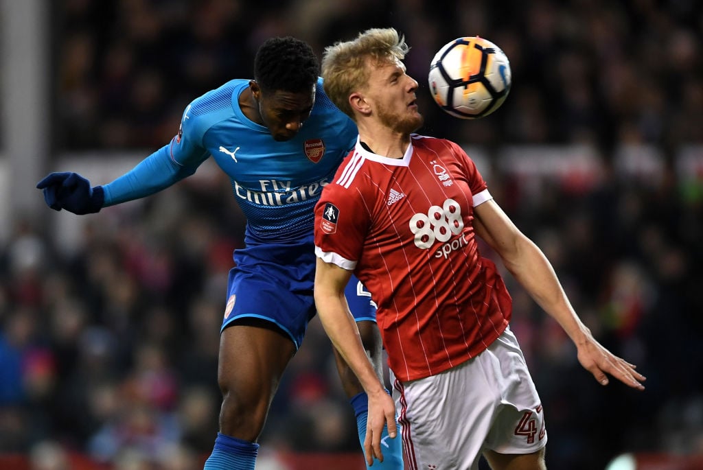  during The Emirates FA Cup Third Round match between Nottingham Forest and Arsenal at City Ground on January 7, 2018 in Nottingham, England.