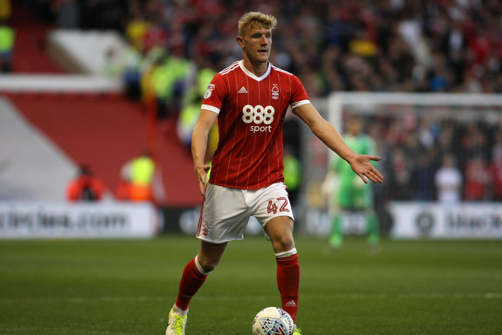 Joe Worrall asks for options during the second half of the EFL fixture between Nottingham Forest and Millwall at The City Ground, Nottingham - 4th ...
