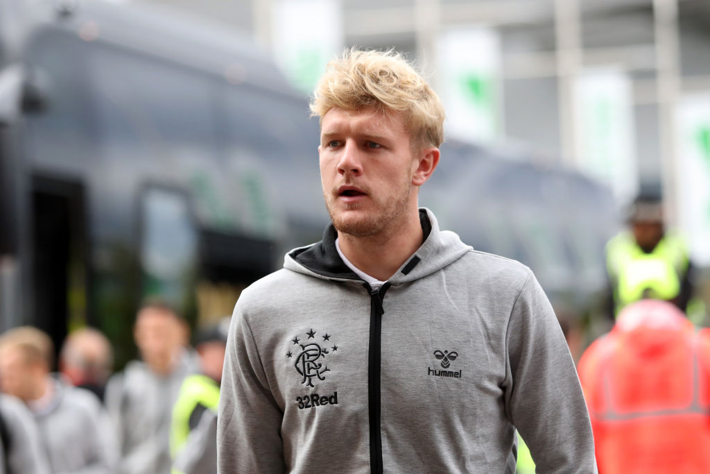  during the Scottish Premier League match between Celtic and Rangers at Celtic Park Stadium on September 2, 2018 in Glasgow, Scotland.