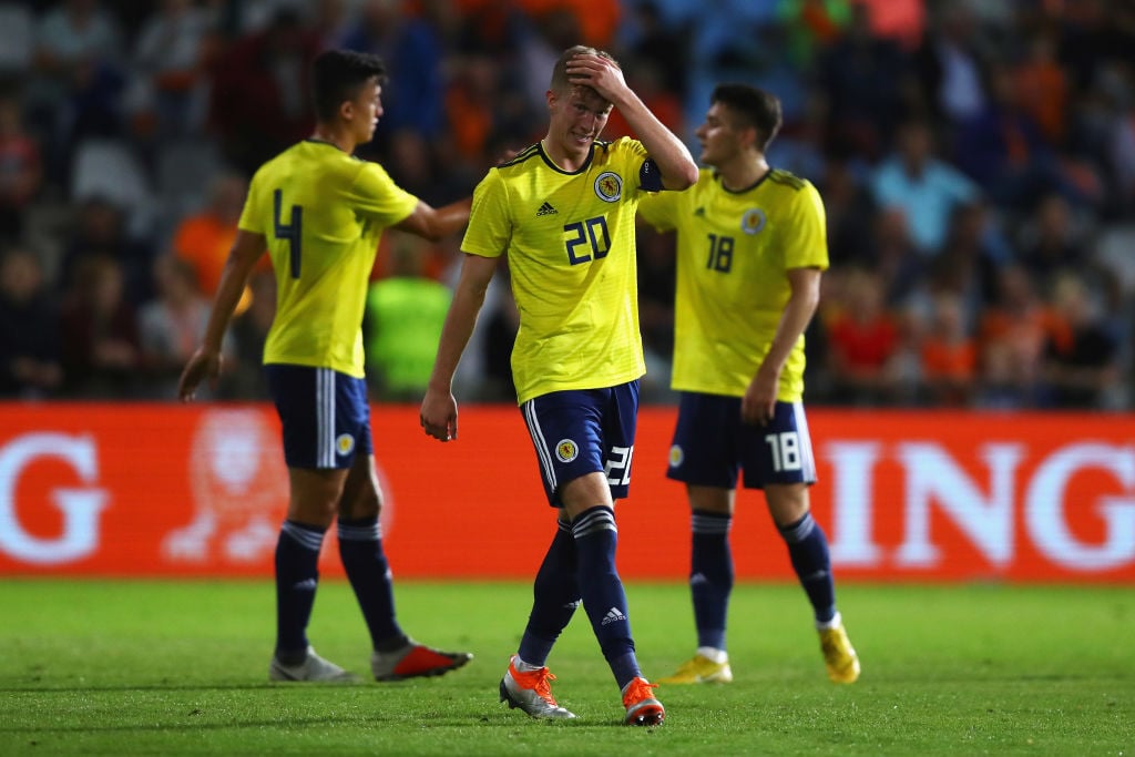 during the UEFA European Under-21 Championship group 4 qualifying match between Netherlands and Scotland at Stadion De Vijverberg on September 11, ...