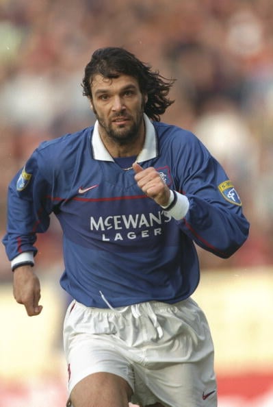 25 Oct 1997:  Marco Negri of Rangers in action during a Scottish Premier League match against Dundee United at Tannadice Park in Dundee, Scotland. ...
