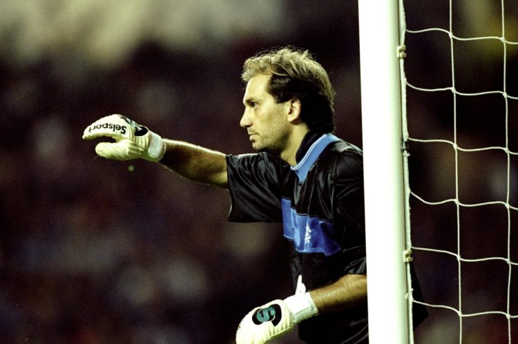 21 Sep 1999:  Lionel Charbonnier of Rangers in action during the UEFA Champions League match between Glasgow Rangers and Bayern Munich from Ibrox P...
