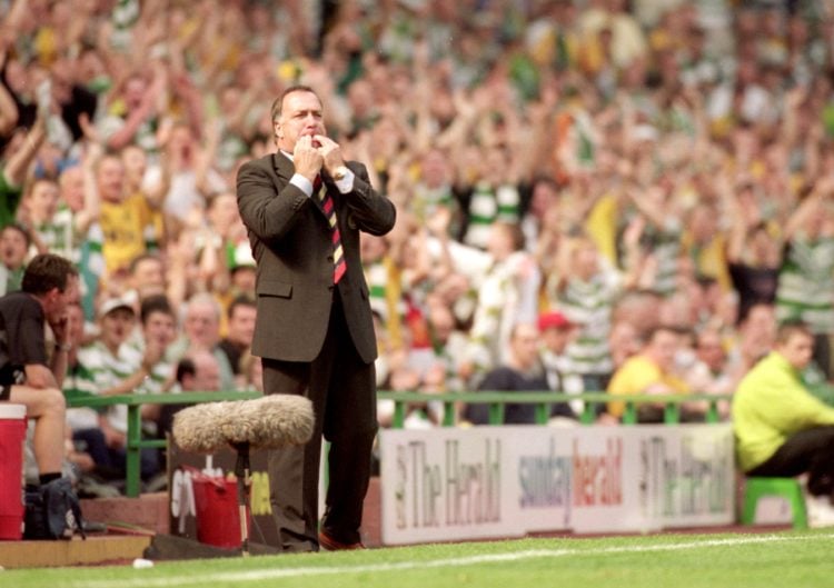 27 Aug 2000:  Glasgow Rangers manager Dick Advocaat during the Scottish Premier Division match against Glasgow Celtic at Celtic Park in Glasgow, Sc...