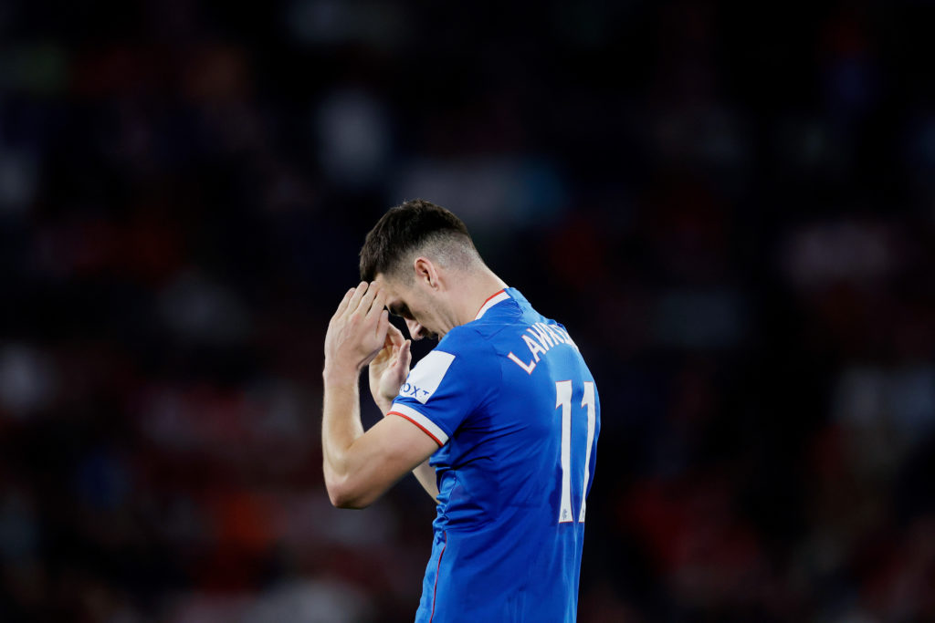 Tom Lawrence during PSV v Rangers - UEFA Champions League