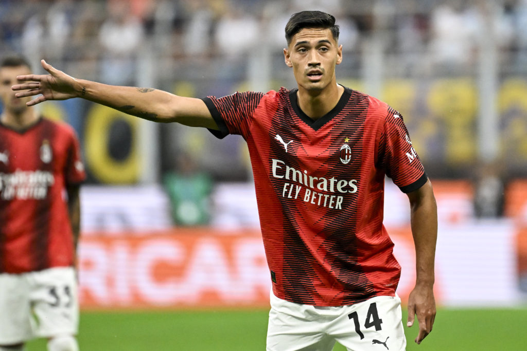 Tijjani Reijnders of AC Milan gestures during the Serie A