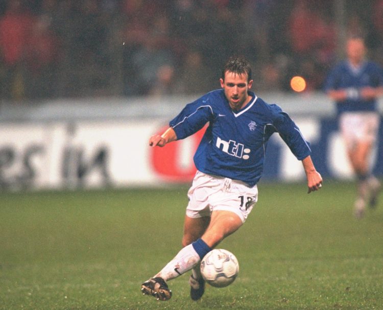 7 Dec 2000:  Neil McCann of Rangers in action during the UEFA Cup 3rd round 2nd leg match against Kaiserslautern played at the Fritz Walter Stadion...