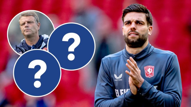Robin Propper of FC Twente is playing in the match. Inset, Andries Ulderink of Rangers FC, and two images that depict a single question mark.