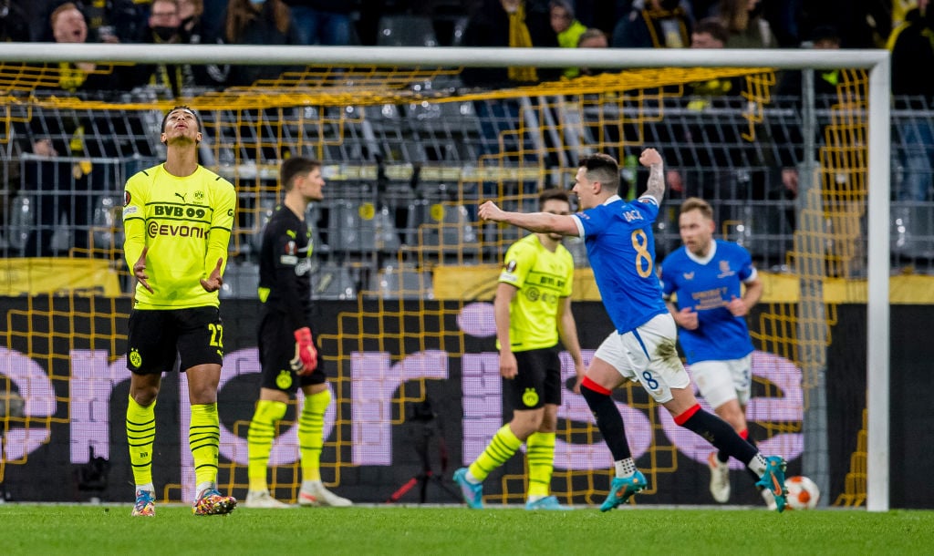 Ryan Jack during Borussia Dortmund v Rangers FC: Knockout Round Play-Offs Leg One - UEFA Europa League