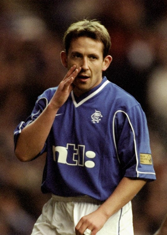 11 Dec 1999:  Billy Dodds of Rangers in action during the Scottish Premier Division match against Kilmarnock played at the Ibrox Stadium in Dundee,...
