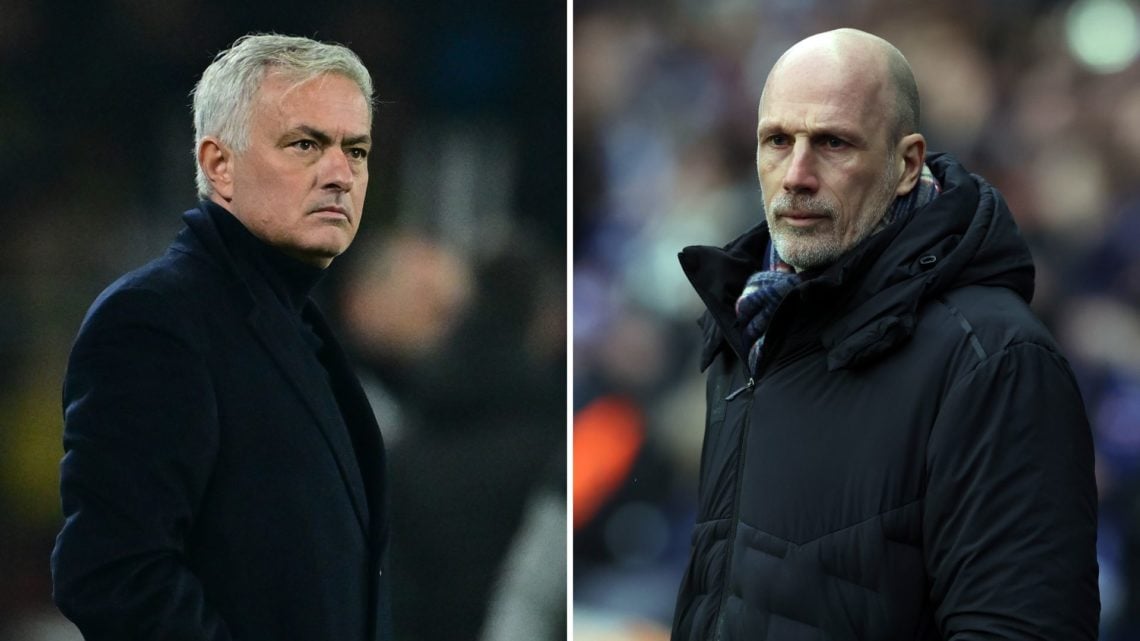 Split image of Rangers manager Philippe Clement during the Scottish Gas Scottish Cup match, and Jose Mourinho of Fenerbahce following the Turkish S...