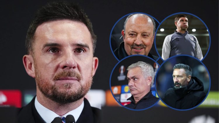 Image of Barry Ferguson with insets of Jose Mourinho, Derek McInnes, Rafael Benitez and Steven Gerrard.
