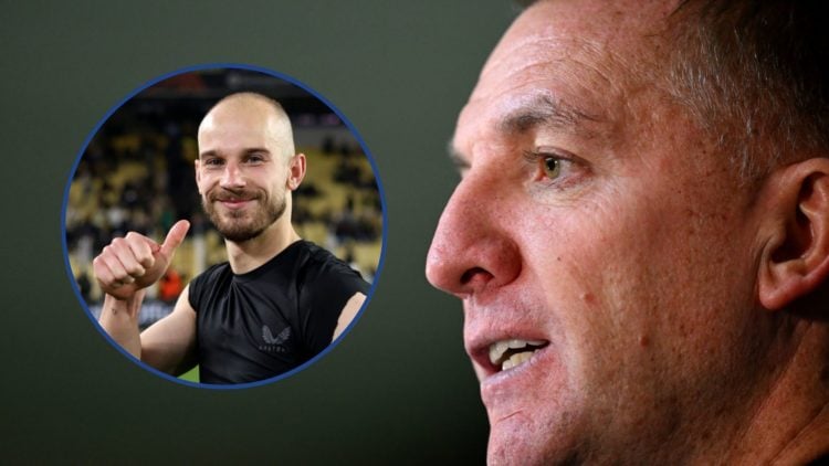 Vaclav Cerny inset to left and Brendan Rodgers