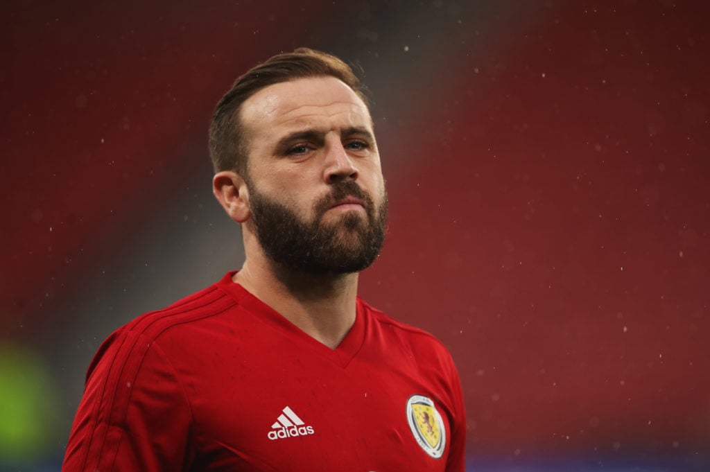 James McFadden in action for Scotland.