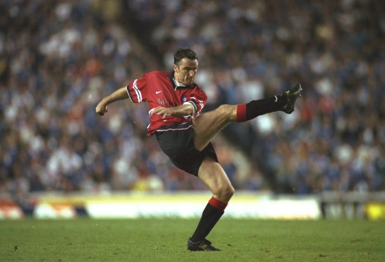 27 Aug 1997:  Ian Ferguson of Rangers in action during the Champions League Prelimery round second leg match against Gothenburg at Ibrox in Glasgow...