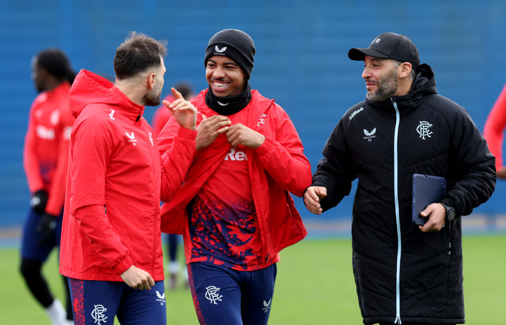 Rangers FC Training Session And Press Conference - UEFA Europa League 2024/25 Round of 16 Second Leg