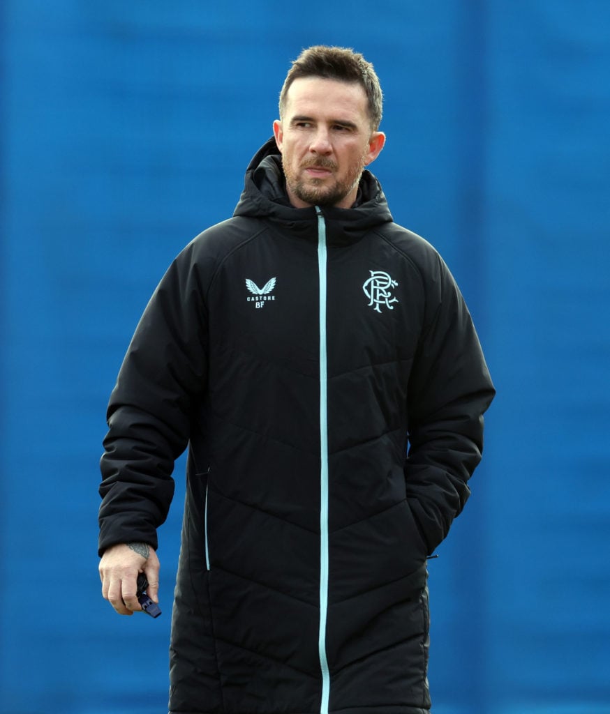 Rangers FC Training Session And Press Conference - UEFA Europa League 2024/25 Round of 16 Second Leg