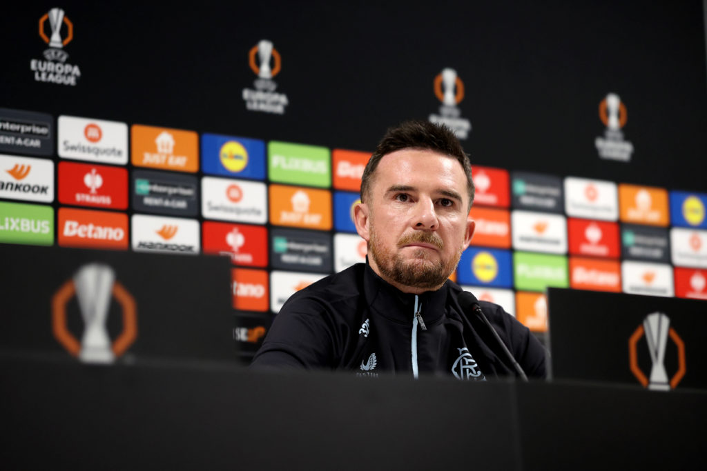 Rangers FC Training Session And Press Conference - UEFA Europa League 2024/25 Round of 16 Second Leg