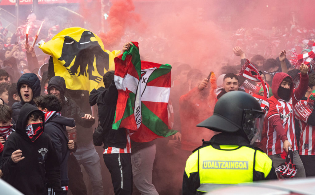 Atmosphere Before The Europa League Match Between Athletic Bilbao And As Roma