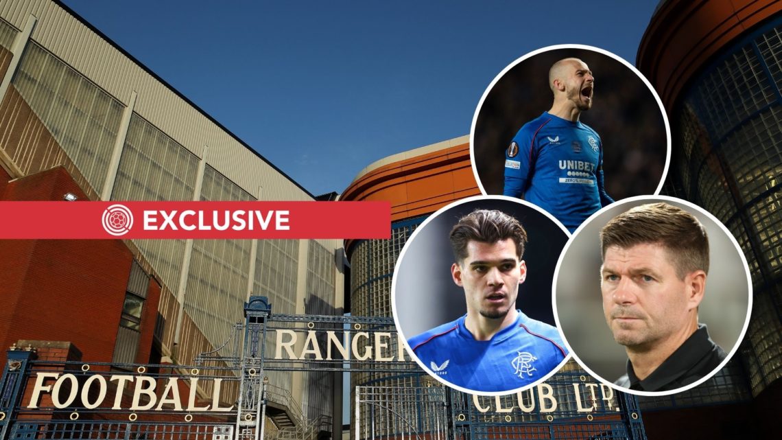 Image of a general view outside Ibrox Stadium is seen prior to the UEFA Champions League group A match between Rangers FC and Liverpool FC at Ibrox...