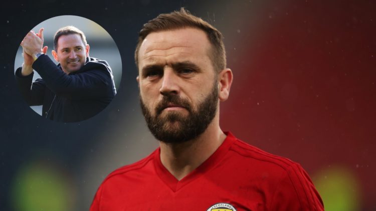Image showing James McFadden, the assistant manager of Scotland, looking on. Inset, Frank Lampard, Manager of Coventry City, acknowledges the fans ...