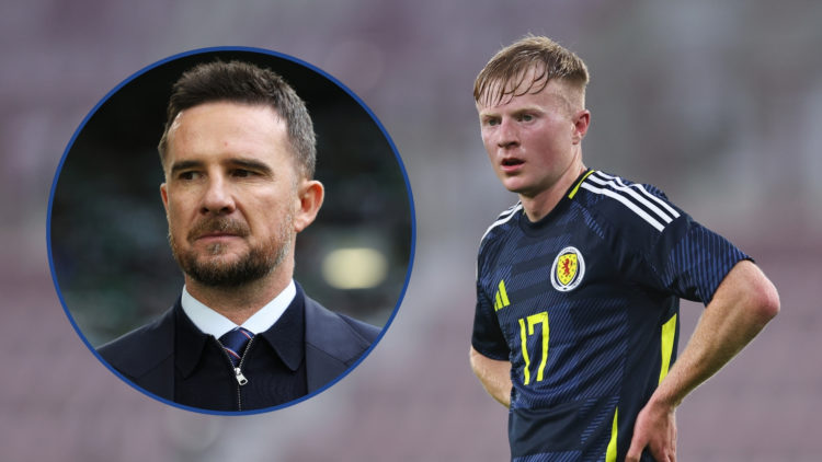 Lyall Cameron of Scotland U21 during the UEFA U21 EURO 2025 qualifying match between Scotland and Spain at Tynecastle Stadium on September 6, 2024 ...