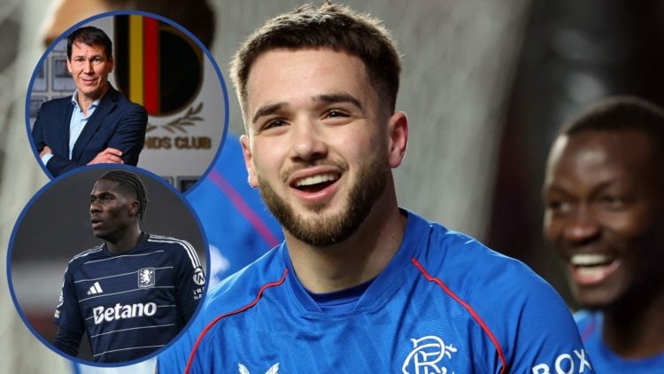 Main image, Nicolas Raskin of Rangers celebrates scoring the opening goal during the UEFA Europa League 2024/25 League Phase MD8 match between Rang...