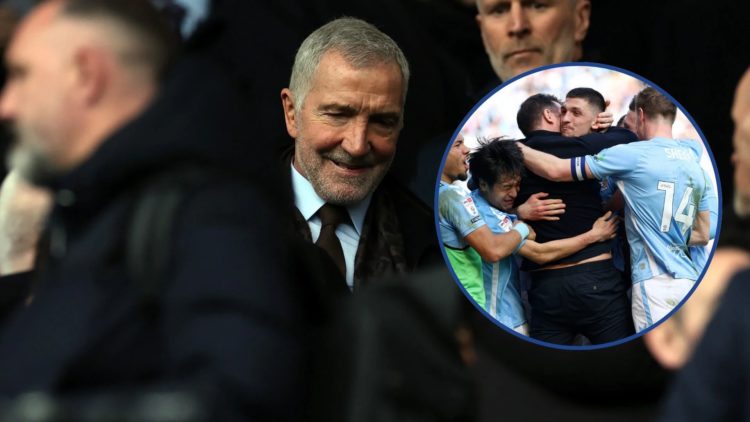 Picture of Graeme Souness at Rangers v Motherwell with inset of Frank Lampard celebrating with Coventry City team.