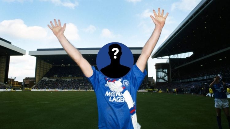 Image of Ally McCoist with mystery player inset on his head.