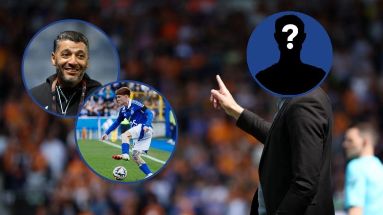 Obscured image of Liam Rosenior with insets of Valentin Barco and Issame Charai.