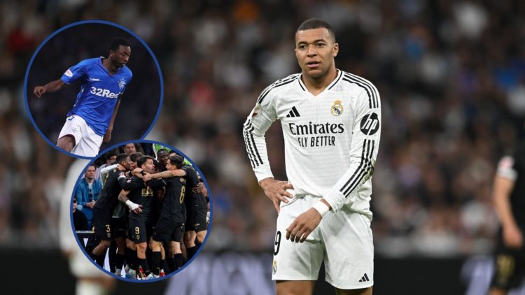Main image, Kylian Mbappe of Real Madrid reacts during the LaLiga match between Real Madrid CF and Valencia CF at Estadio Santiago Bernabeu on Apri...