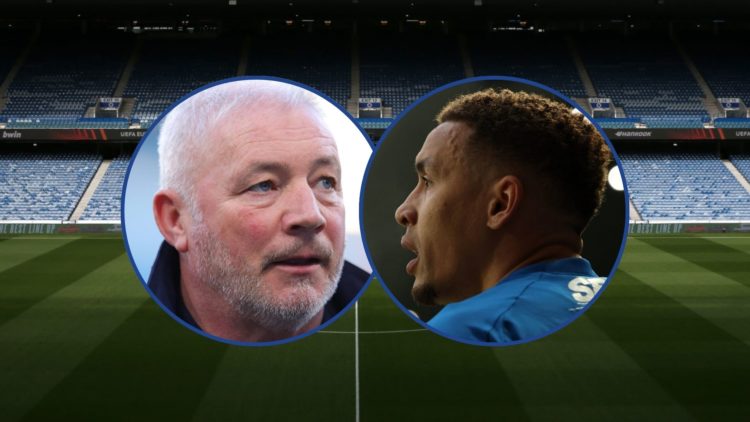 Ally McCoist and James Tavernier with Ibrox background
