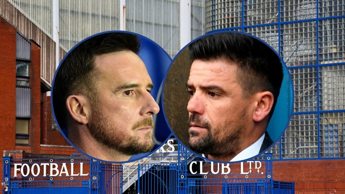 Barry Ferguson and Nacho Novo with Ibrox background
