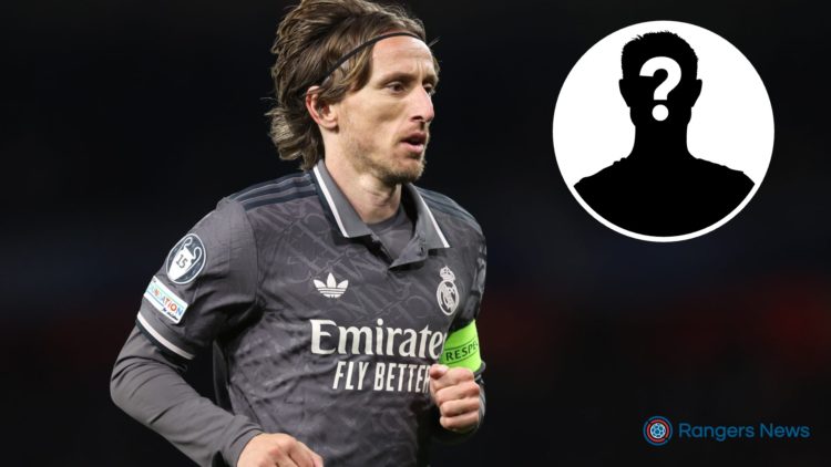 Image of Luka Modric with circular inset (R) of a mystery player