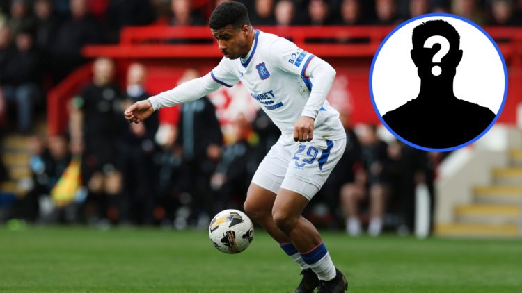 Image of Hamza Igamane controlling the ball alongside a mystery player inset.