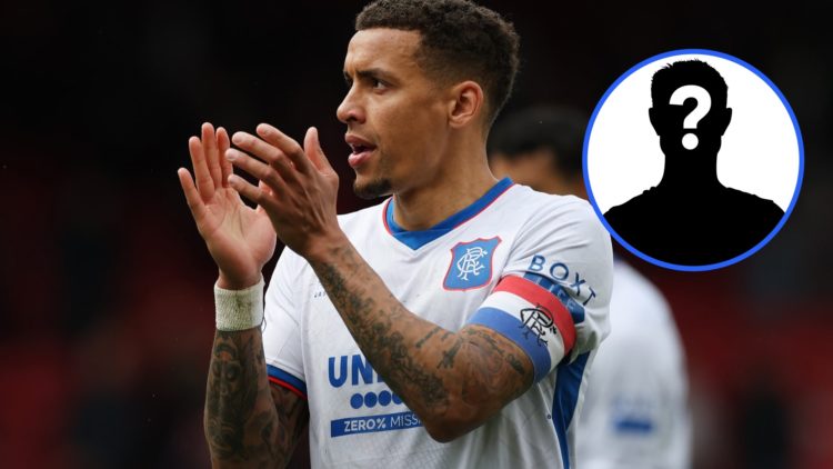 Photograph of Rangers captain James Tavernier with inset of mystery player.