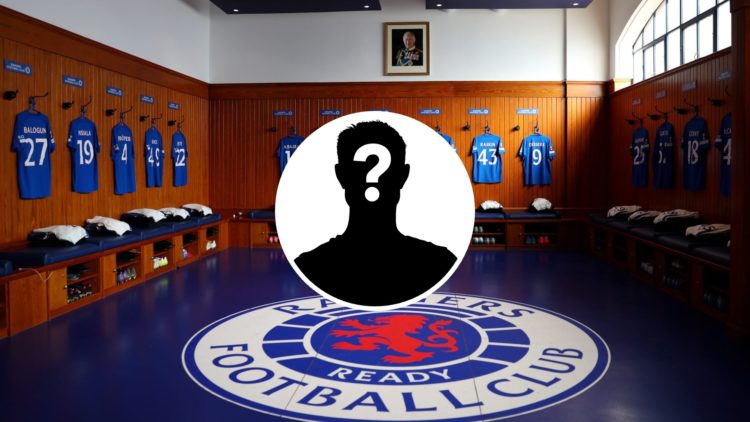 Image of Rangers' dressing room with inset (C) of mystery player.