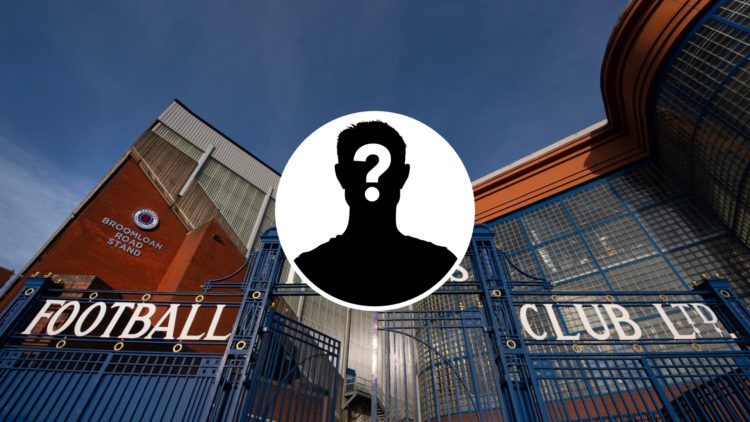Image of ibrox stadium with mystery player inset (C)