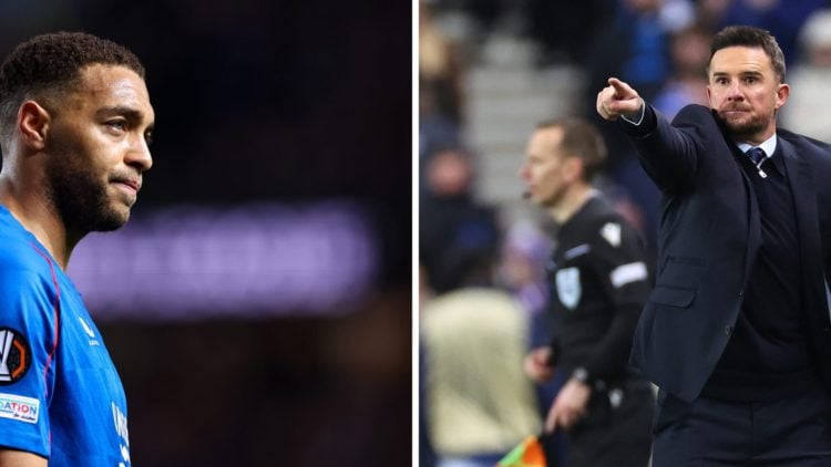 Split image of Barry Ferguson (R) with Cyriel Dessers (L).