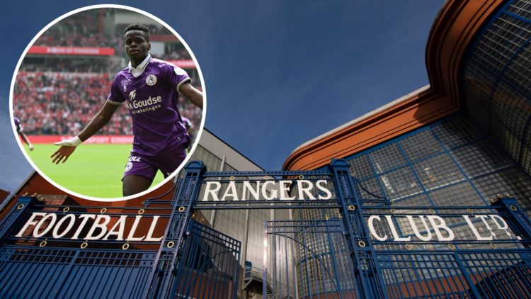 Image of Ibrox with inset (L) of Metinho.
