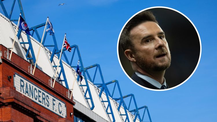 Image of Ibrox with inset (R) of Barry Ferguson.