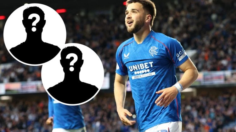 Image of Nicolas Raskin with two insets (L) of mystery players.