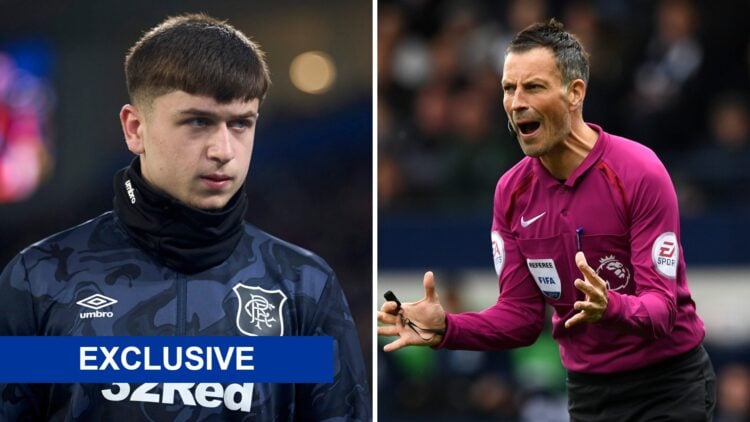 Mikey Moore and Mark Clattenburg in a split image.