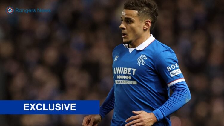 Rangers defender Max Aarons in action.