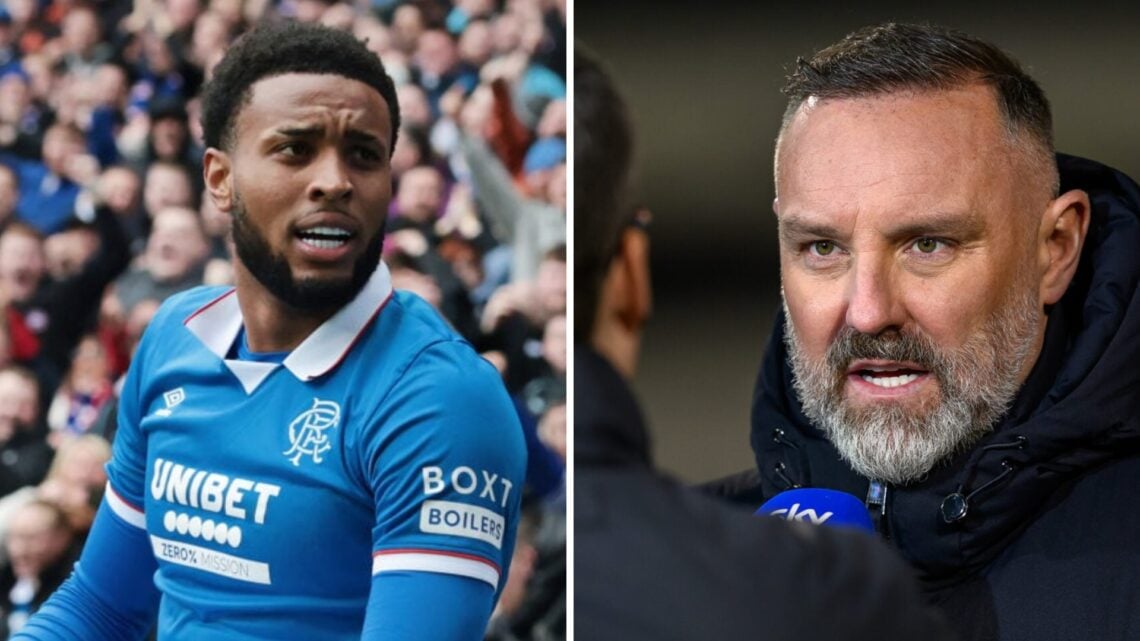 Rangers centre-forward Youssef Chermit (left), Kris Boyd (right)