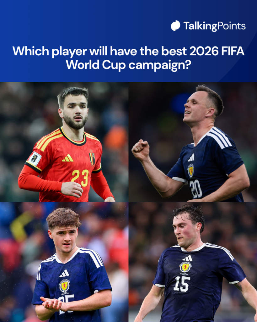 Nicolas Raskin (top left), Lawrence Shankland (top right), Findlay Curtis (bottom left) and John Souttar (bottom right) are representing Rangers at the 2026 FIFA World Cup.