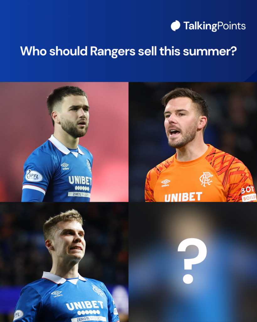 Nicolas Raskin (top left), Jack Butland (top right) and Oliver Antman (bottom left) could all leave Rangers this summer.